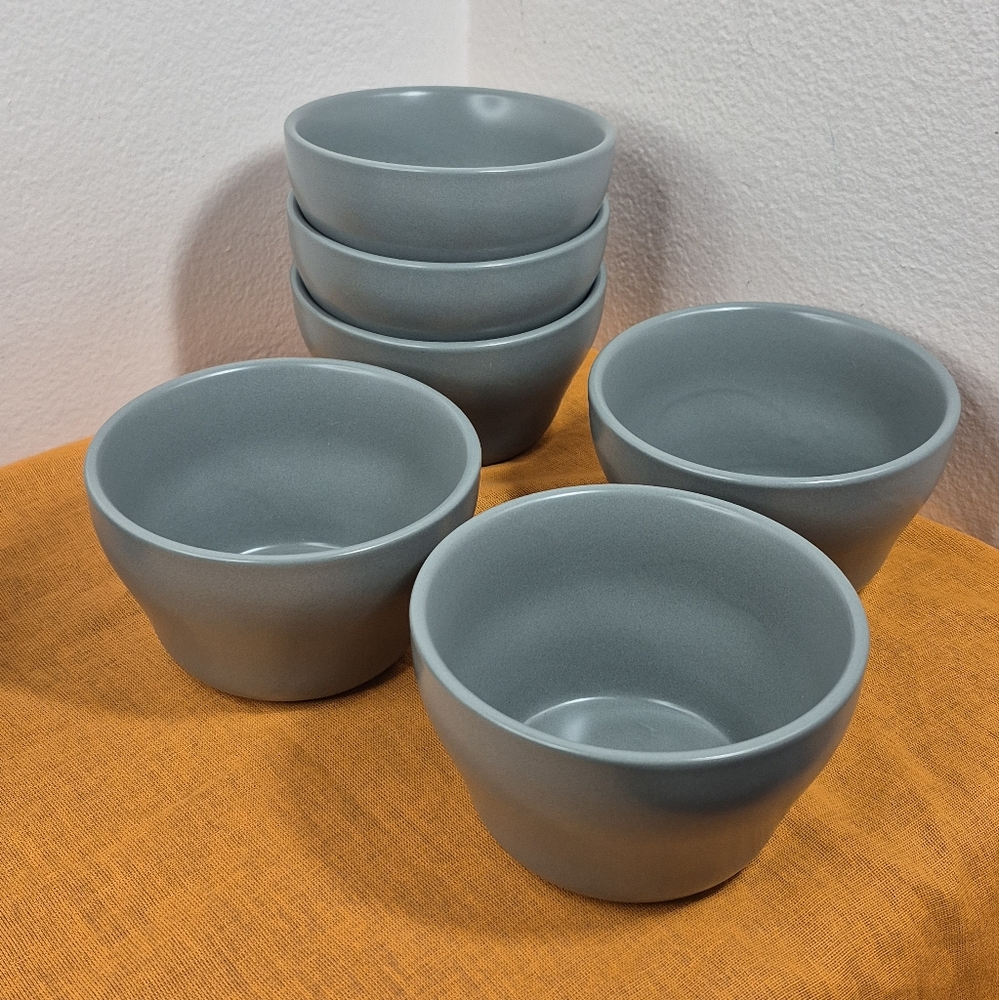 Selamica Ceramic 8 oz Dessert Bowls Set of 6 Matte Blue